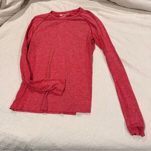 FIGS Heathered Pop Red Salta Underscrub - Long Sleeve